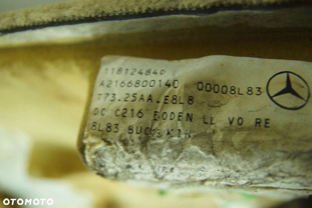 WYKŁADZINA DYWAN PODŁOGA 8L83 MERCEDES CL600 BiTurbo W216 6.0 V12 - 12