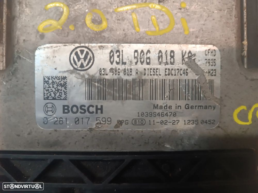CENTRALINA DO  MOTOR SEAT IBIZA IV 6J 2.0TDI 0281017599 03L906018A 03L906018KQ - 2