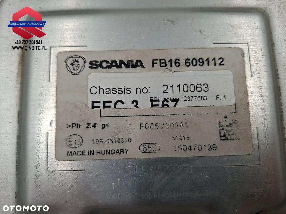 STEROWNIK MODUŁ ADBLUE EEC3 SCANIA R S NTG 1918851 F005V00981 - 4
