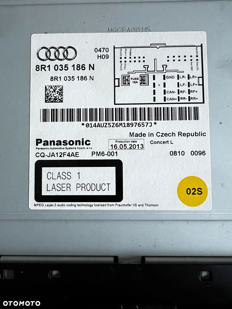 RADIO CD SD AUDI CONCERT A4 B8 A5 Q5 8R1035186N - 3
