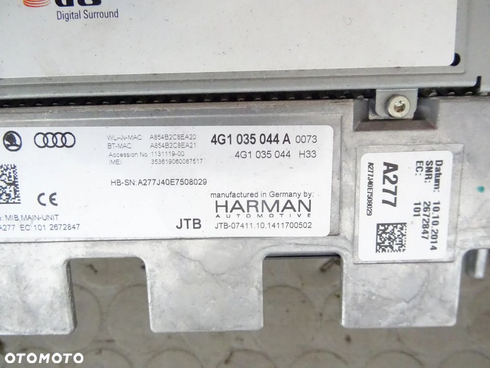 4G1035044A jednostka MMI MIB Nawigacja Audi A6 C7 A7 czesci - 2