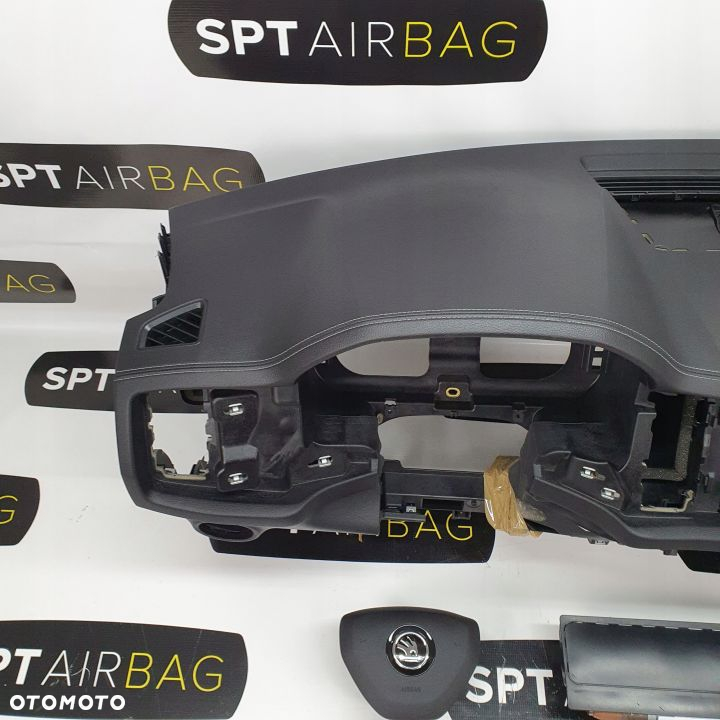 SKODA KODIAQ VRS SKÓRA DESKA ROZDZIELCZA KONSOLA KOKPIT PULPIT PODUSZKI AIRBAG AIR BAG PASY KIT SET - 2