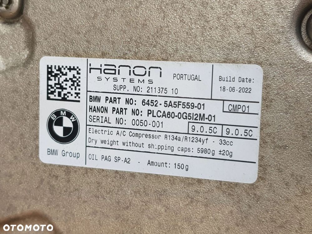 Kompresor Sprężarka klimatyzacji BMW 2 U06 X1 U11 X3 G45 5A5F559 - 7