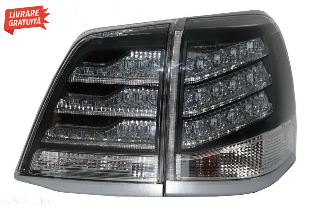 Stopuri LED Alb si Negru Toyota Land Cruiser FJ200 J200 (2007-2011) - 3