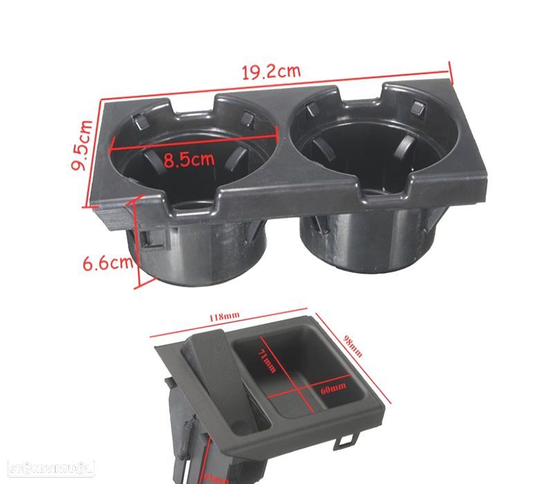 SUPORTE DE COPOS E MOEDAS PARA BMW E46 - 2