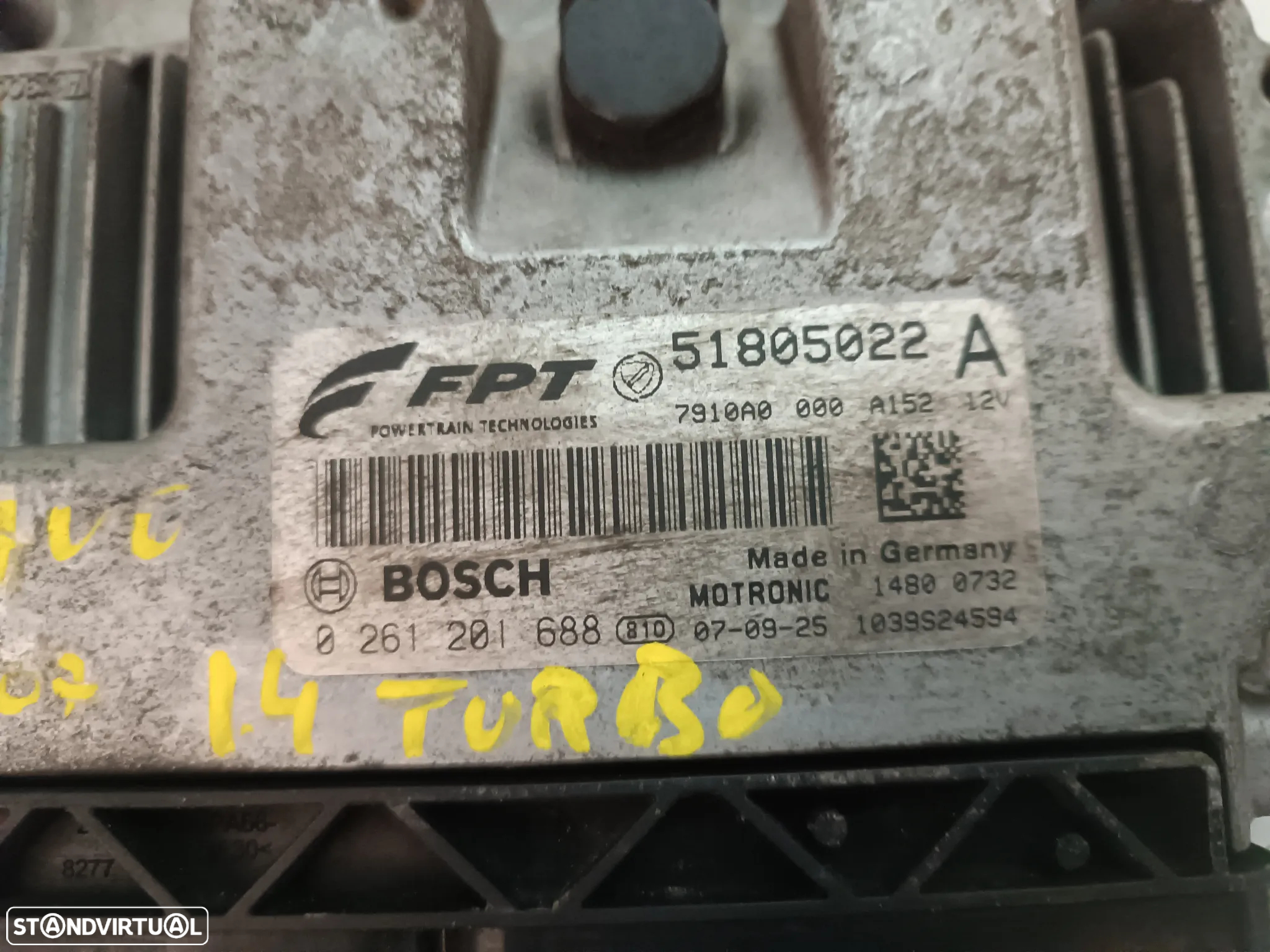 CENTRALINA DO MOTOR FIAT BRAVO II1.4 16V TURBO 51805022 0261201688 - 2