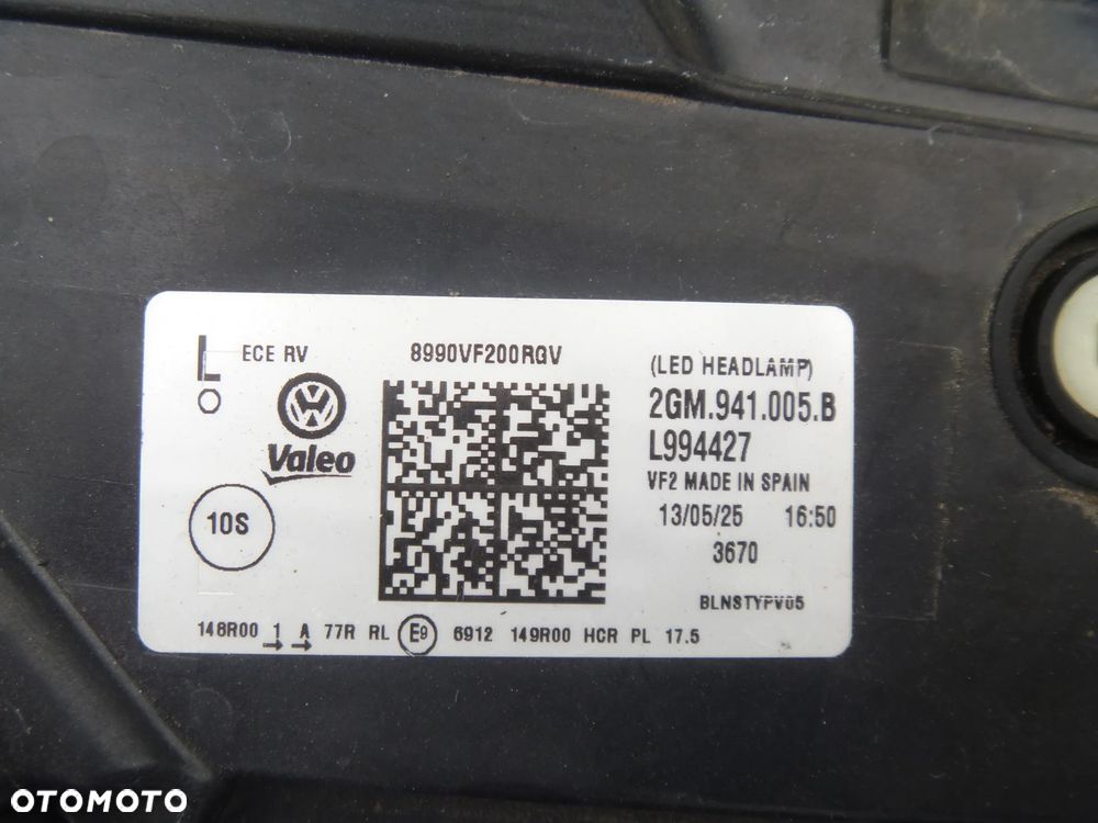 VW T-CROSS LIFT LAMPA LEWY PRZÓD 2GM941005B ORYGINAŁ IGŁA - 5