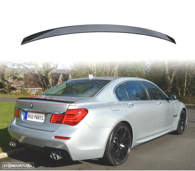 AILERON LIP SPOILER TRASEIRO BMW SERIE 7 F01 PRETO BRILHANTE - 1