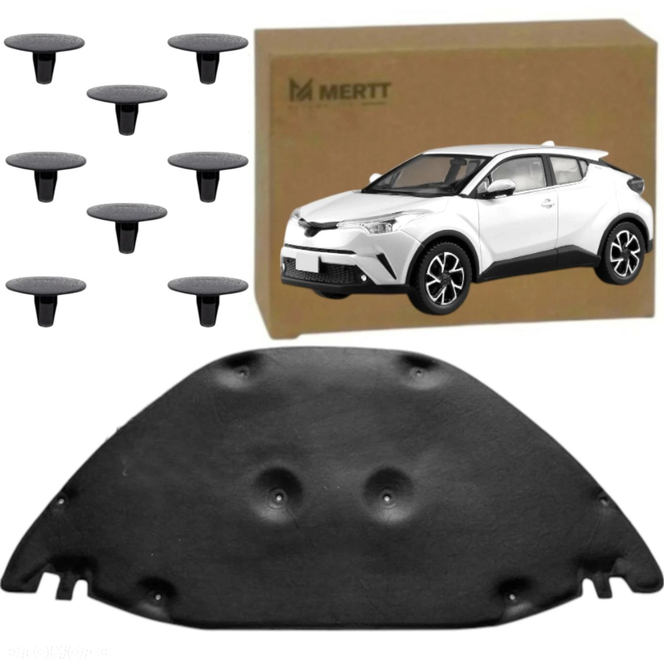 MATA PODBIKTA WYGŁUSZENIE POKRYWY SILNIKA + SPINKI TOYOTA C-HR 2016-2023 - 2