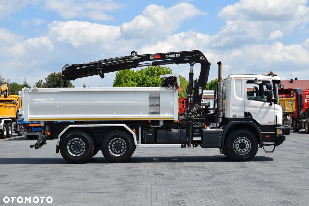 Scania P410 / 6x4 / EURO 6 / HDS HIAB X-HIDUO 158 B-3 / WYSUW x3 / ROTATOR / CHYWTAK / STEROWANIE RADIOWE / WYWROTKA / HYDROBURTA / AUTOMAT / KAMERA COFANIA / NAWIGACJA / HAK-ZACZEP / NISKI PRZEBIEG / 2018 / SERWISOWANY / SPROWADZONY - 8