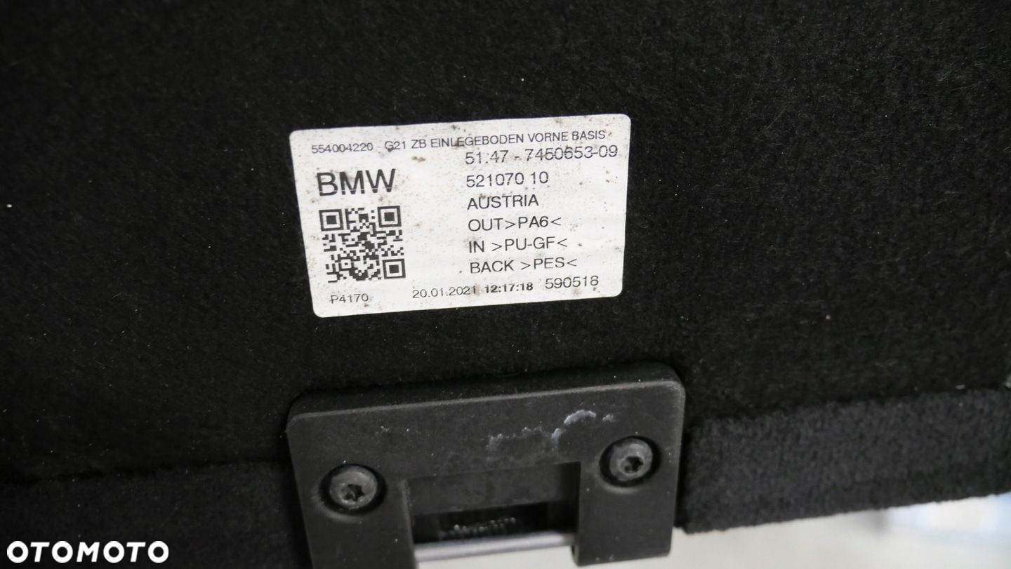 BMW G21 WYKŁADZINA PODŁOGA DYWAN BAGAŻNIKA 7450653 - 2