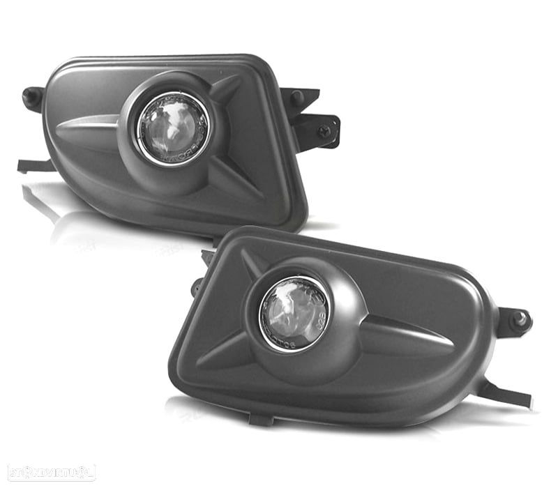 FARÓIS NEVOEIRO COM PROJETOR MERCEDES E W210 99-02 CLK 97-02 SLK 96-00 PRETO - 1