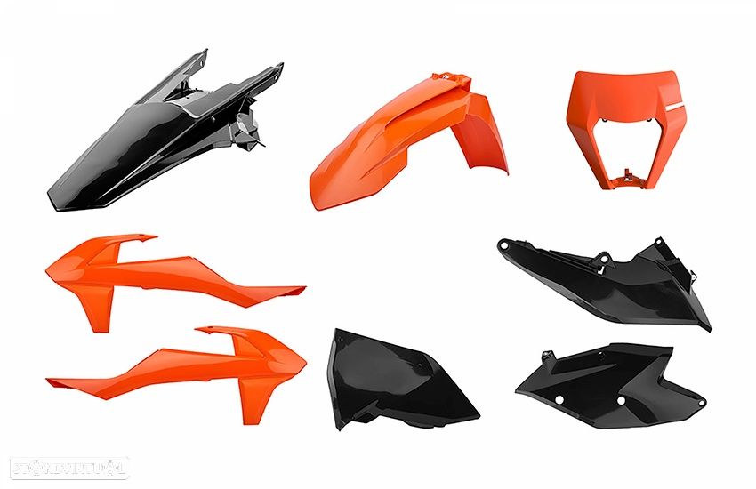 kit plasticos polisport laranja / preto ktm exc-f 250 / 350 / 450 - 1