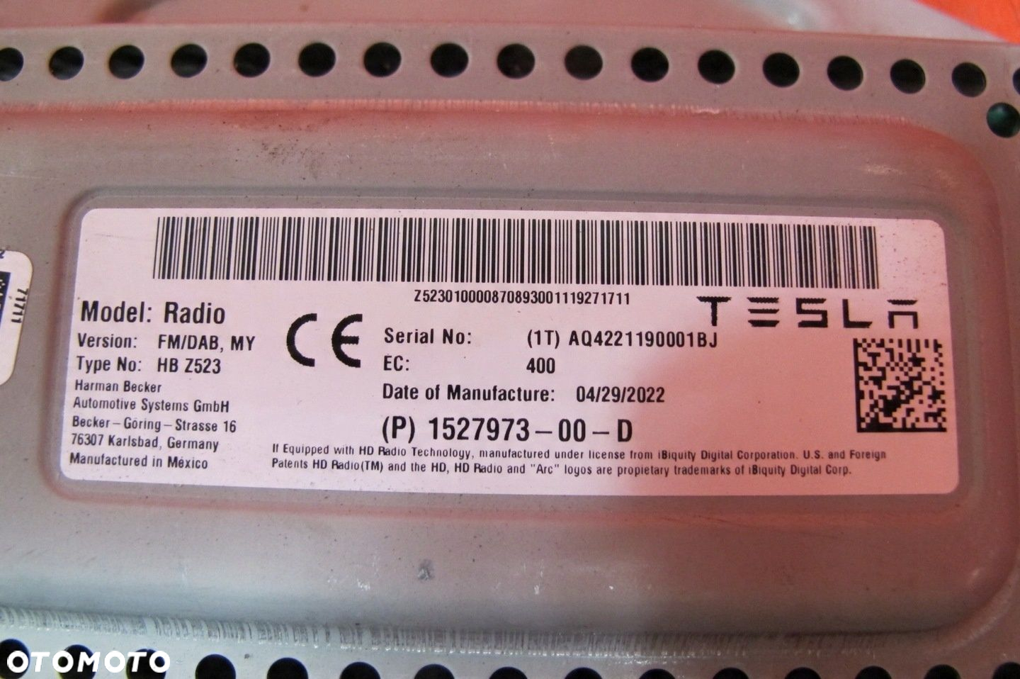 Tesla MODEL Y MODUŁ RADIA ANTENY 1527973-00-D - 2