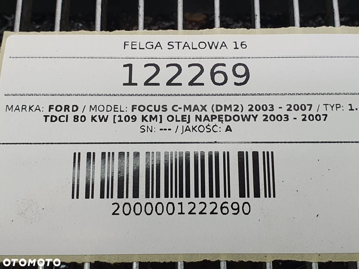 FELGA STALOWA 16 5X108 6.5J ET47,5 FORD FOCUS C-MAX I MK1 - 8