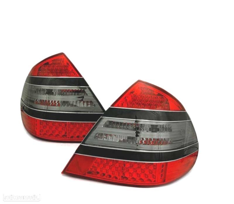 FAROLINS TRASEIROS LED PARA MERCEDES W211 02-06 VERMELHO FUMADO ESCURECIDO - 1