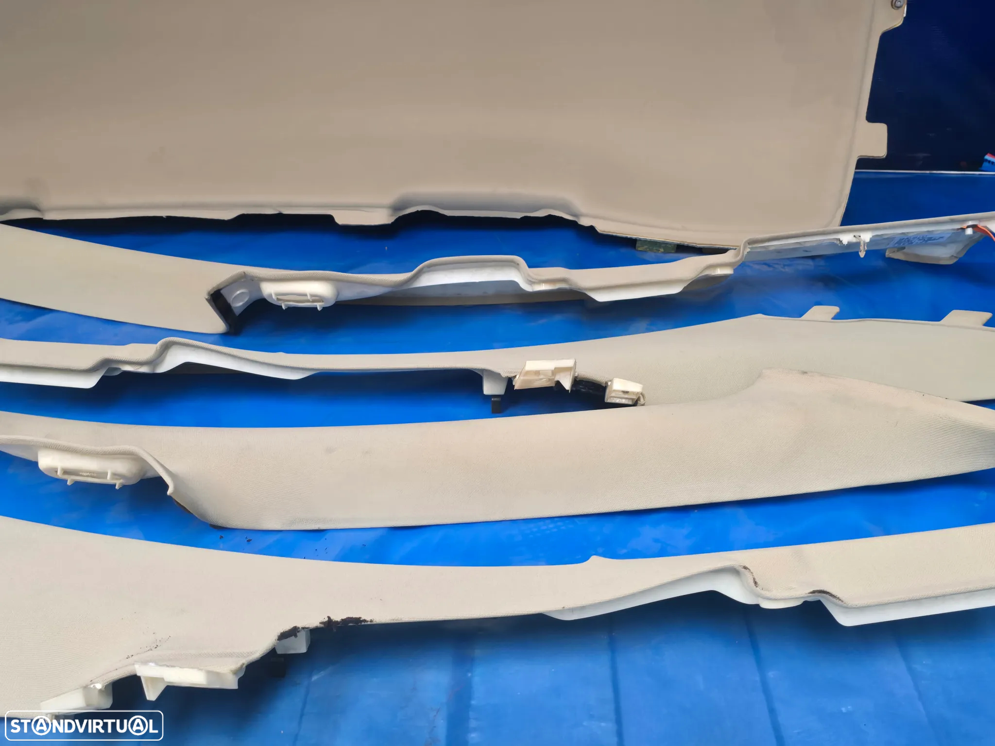 Forro tejadilho interior pilares palas sol kit completo para audi a8 d3 4e0 2003+ Castanho - 7