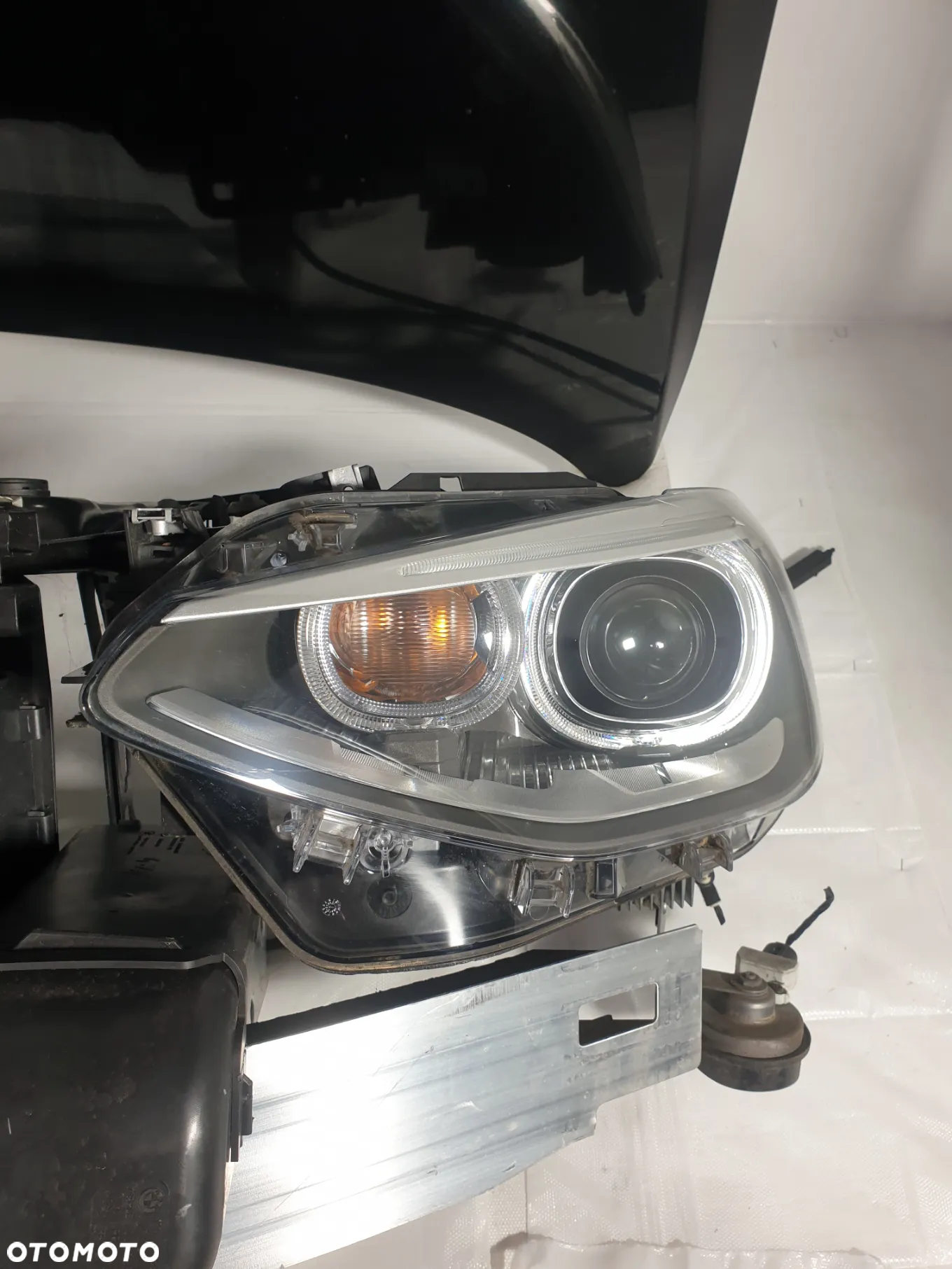 BMW 1  F20 F21 BŁOTNIK LEWY PRZÓD LEWY PRZEDNI  LAMPY LAMPA LEWA PRAWA LEWY PRAWY PRZÓD XENON ZDERZAK PAS PRZEDNI CHŁODNIC WZMOCNIENIE CZOŁOWE 475 BLACK SHAPPIRE JAK NOWY! POTESTOWY! - 5