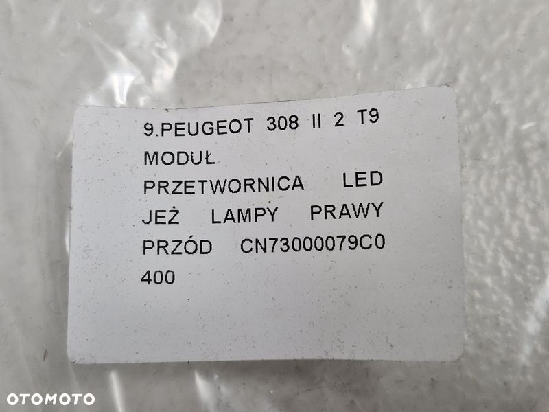 peugeot 308 2 t9 moduł jeż przetwornica led lampy prawy przód prawa cn73000079c0 - 6