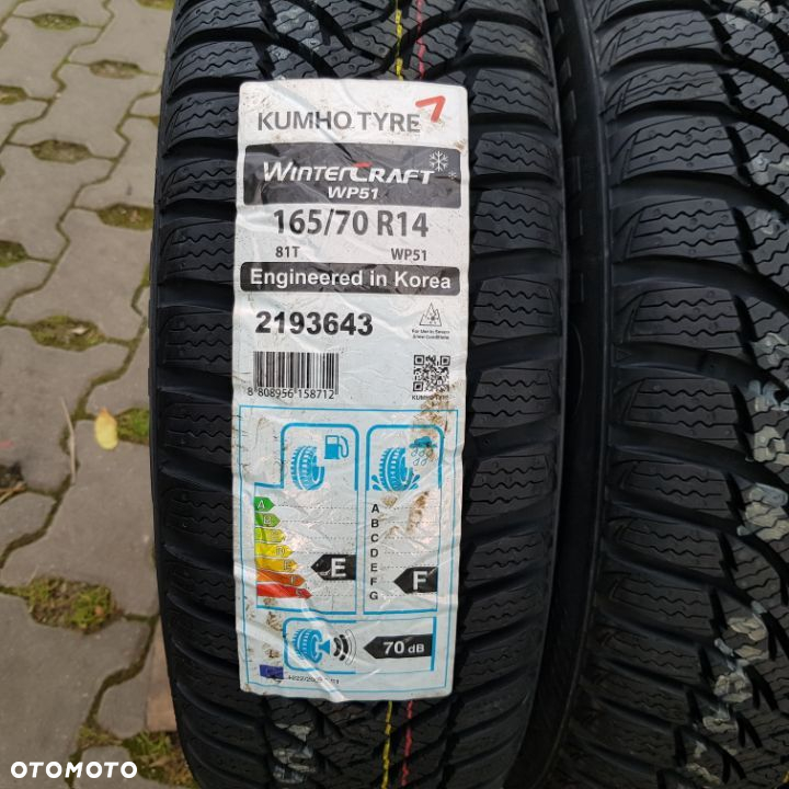 4x 165/70R14 Kumho WinterCraft WP51 Nowy komplet opon zimowych Poznań - 2