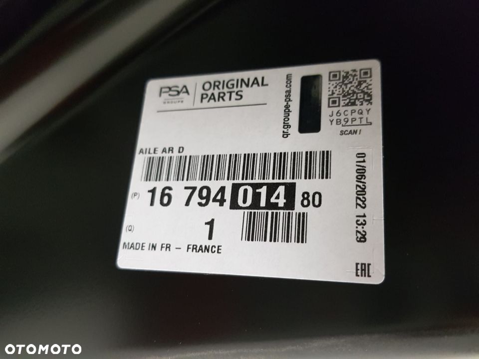 OPEL MOKKA 2 II B 21 22 23 BŁOTNIK PRAWY TYLNY TYŁ 1679401480 NOWY OEM - 5