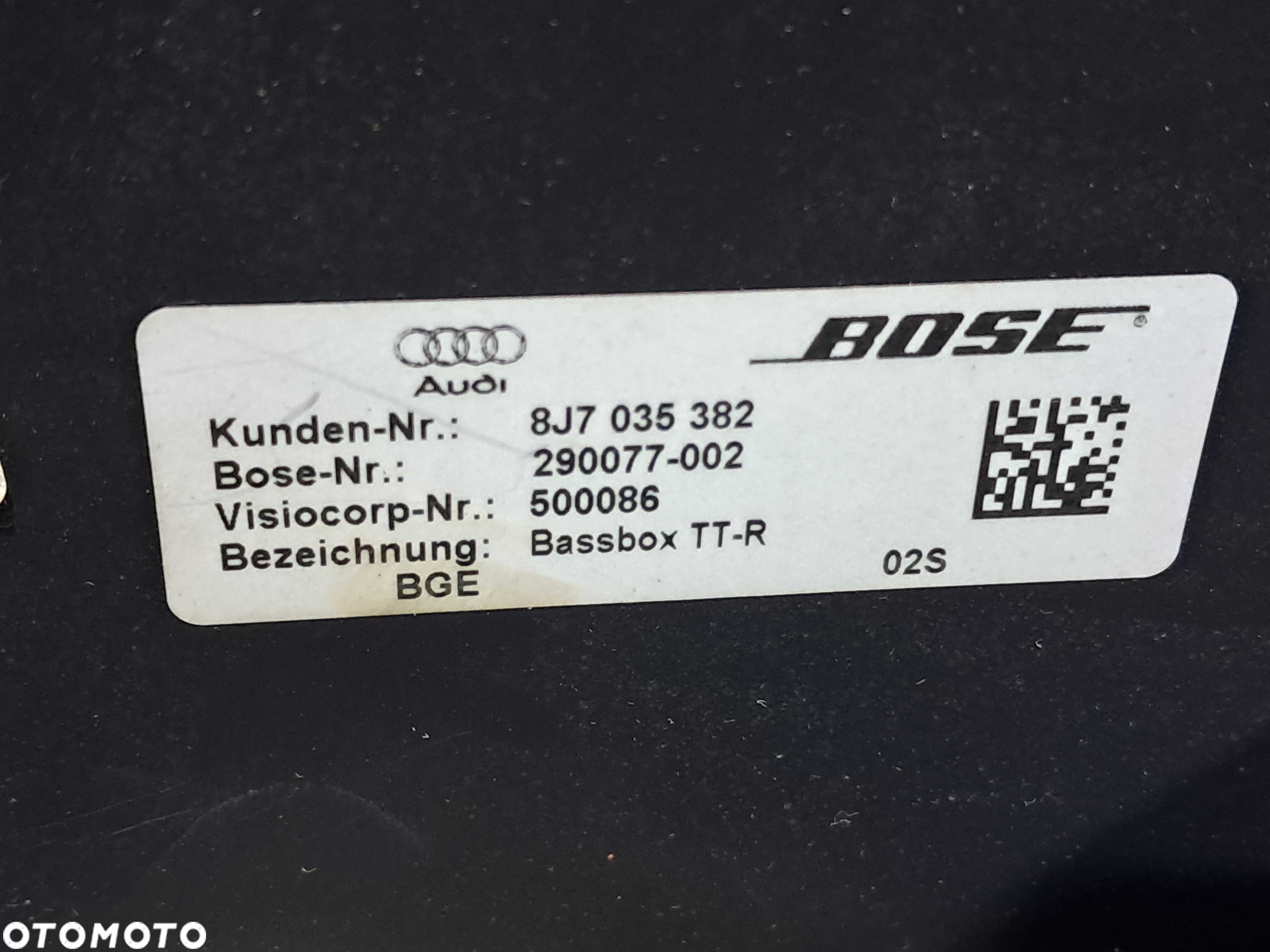 AUDI TT 8J Cabrio BOSE nagłośnienie wzmacniacz głośnik blenda wiązka - 5