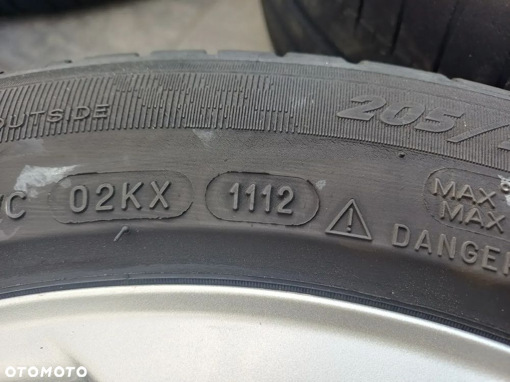 FELGI Z OPONAMI KOŁA ALUMINIOWE AUDI VW SKODA SEAT R16 5X112 7J ET42 57,1 mm OPONY MICHELIN 205/55 R16 LATO NR37 - 7