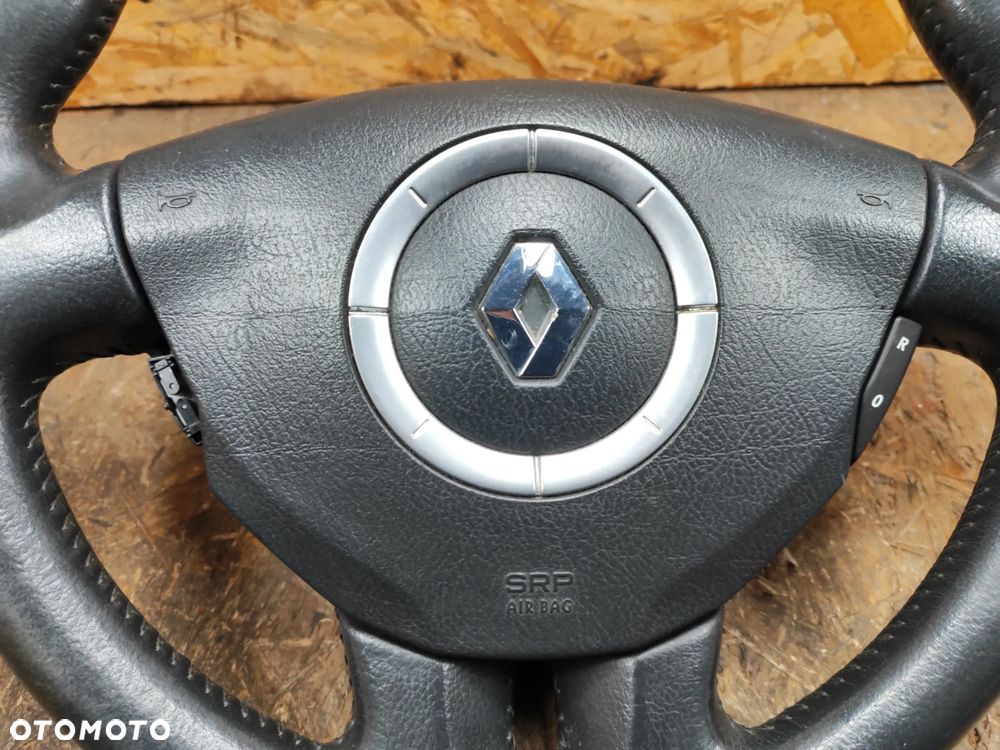 kierownica z poduszką SKÓRA airbag CZARNA do Renault laguna II 01-07r - 5