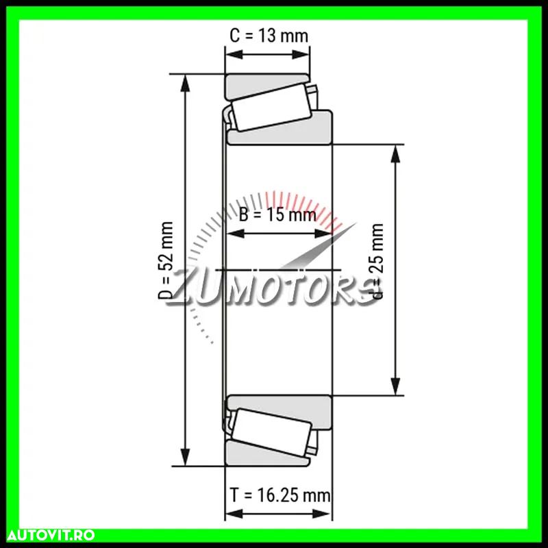 Rulment Roata Fata LINHAI 320 310 300 275 260 2X4 - Cod Original: 10030 - 4