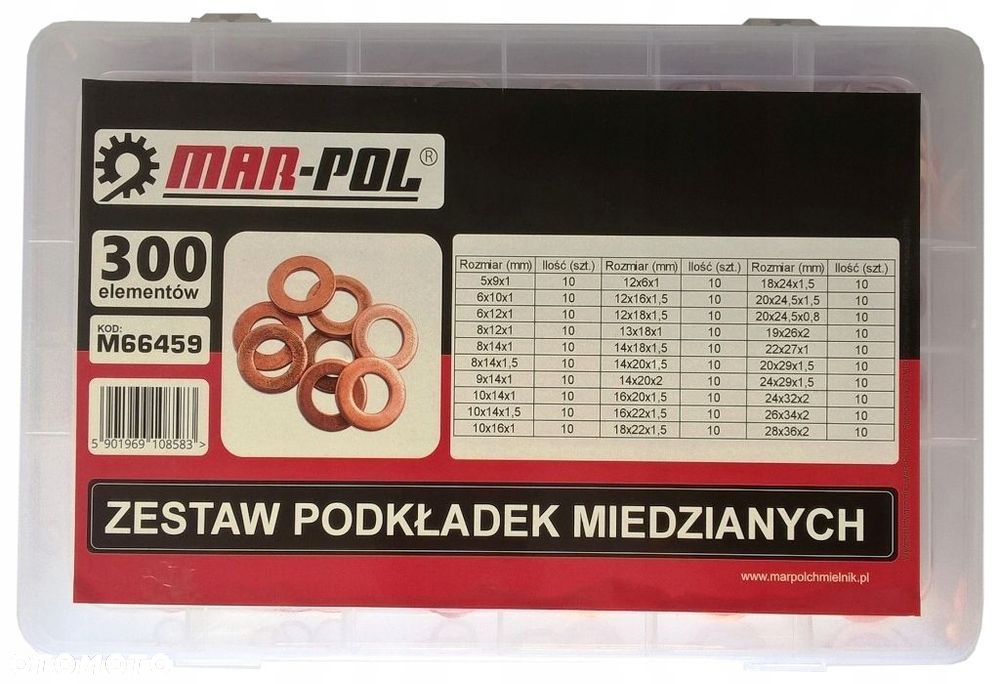 PODKŁADKI MIEDZIANE USZCZELKI ZESTAW PODKŁADEK MIEDŹ MIEDZIANYCH 300 szt - 3