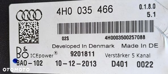 audi a8 d4 4h0 wzmacniacz bang&olufsen 4h0035466 - 2