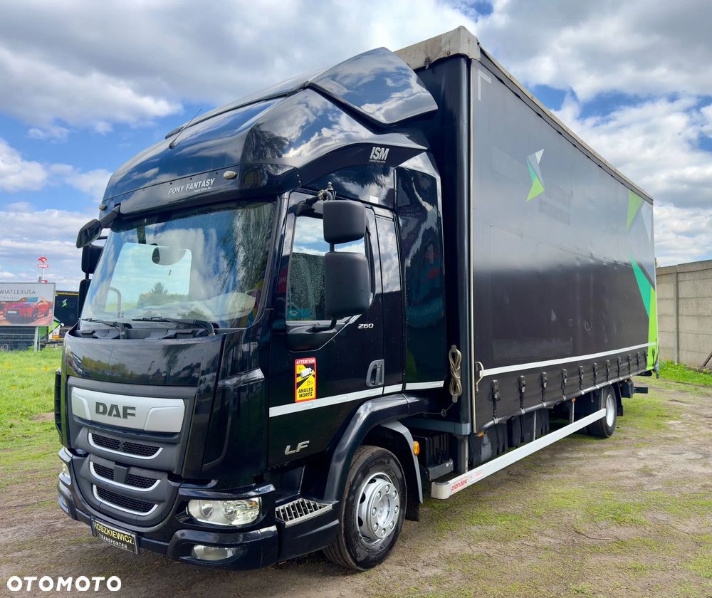 DAF LF 260 , WINDA ,18 EP, SALON PL ,Firanka obustronna + klamry, Bezwypadkowy  , Spanie z tyłu x2 , Dach otwierany , Drzwi - 1