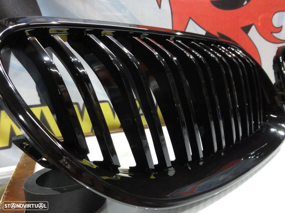 Grelha frontal BMW E92 / E93 LCI 10-13 M4 look / dupla lâmina em preto piano brilhante - 4