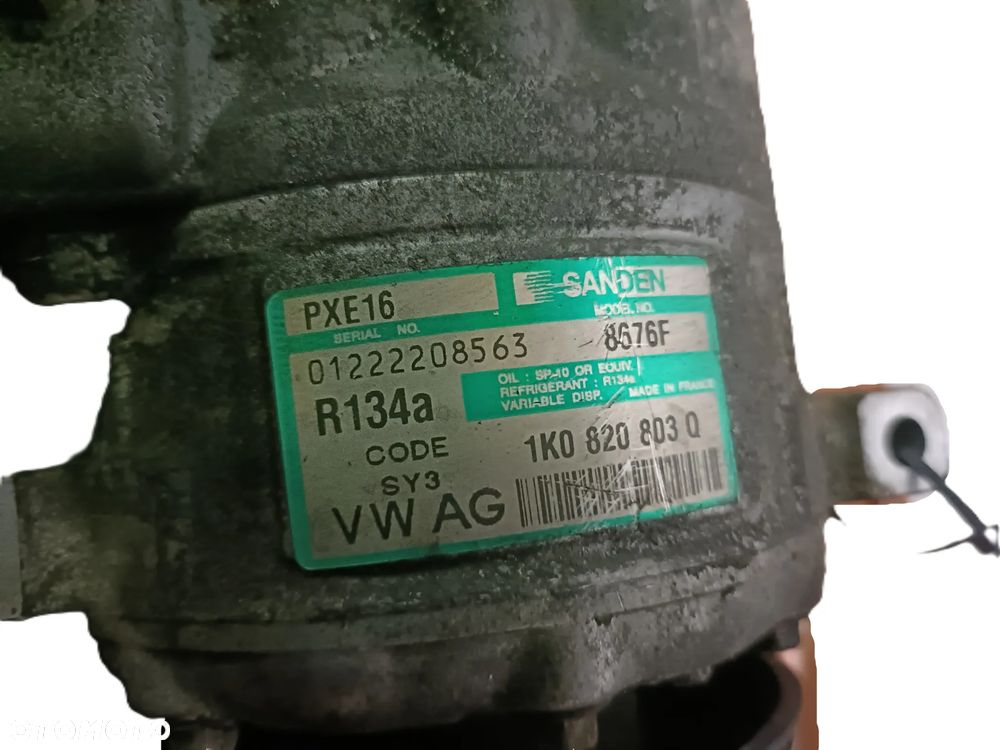VOLKSWAGEN PASSAT B6 05-10 r. 2,0 TDI KOMPRESOR SPRĘŻARKA KLIMATYZACJI SANDEN 1K0820803Q + - 5
