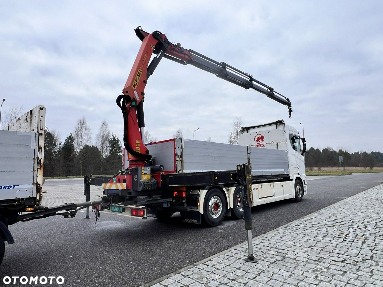 Scania s730 zestaw z przyczepa 2017/18 v8 palfinger dźwig z hds 6x2/4 - 9