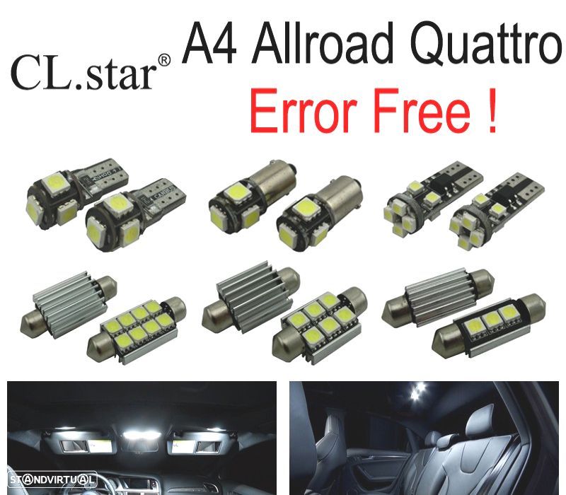 KIT COMPLETO DE 19 LÂMPADAS LED INTERIOR PARA AUDI A4 ALLROAD QUATTRO 2009-2015 - 1