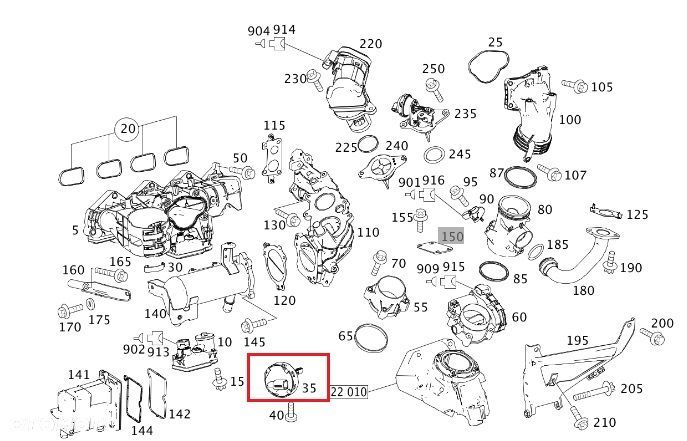 MERCEDES OM646 Komorka prozniowa kolektor dolotowy - 2