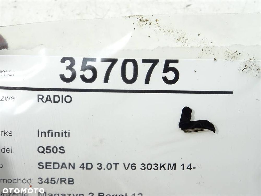 RADIO  INFINITI Q50 2013 - 2022 3.0 t 224 kW [305 KM] benzyna 2016 - 2022 283304HB3B - 5