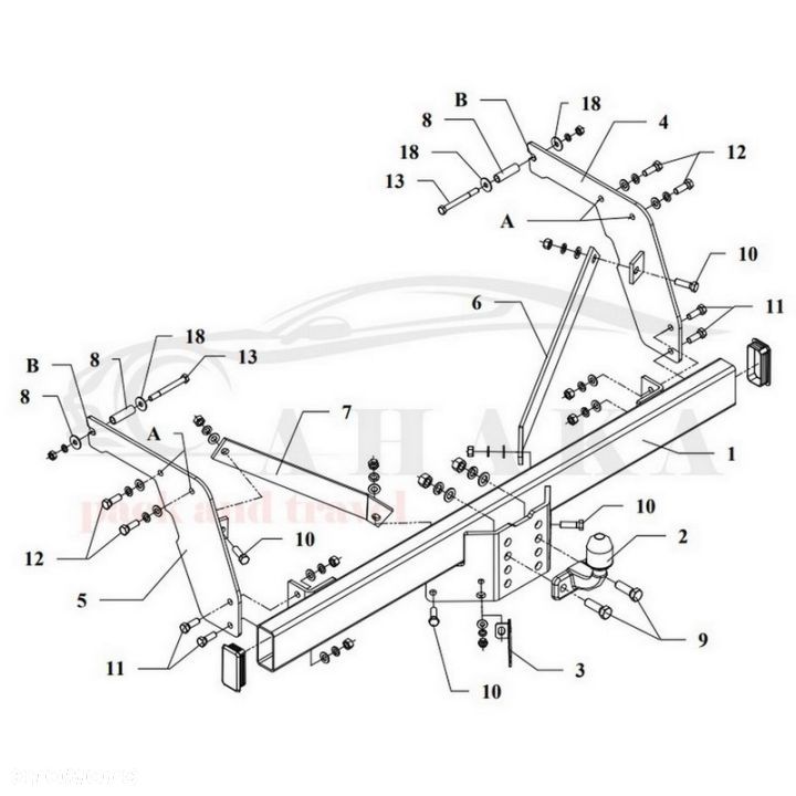 Hak Holowniczy Odkręcany Do Toyota Hilux Pick-Up 1997-2005 (Tylko 4X4, Bez Stopnia) - 3