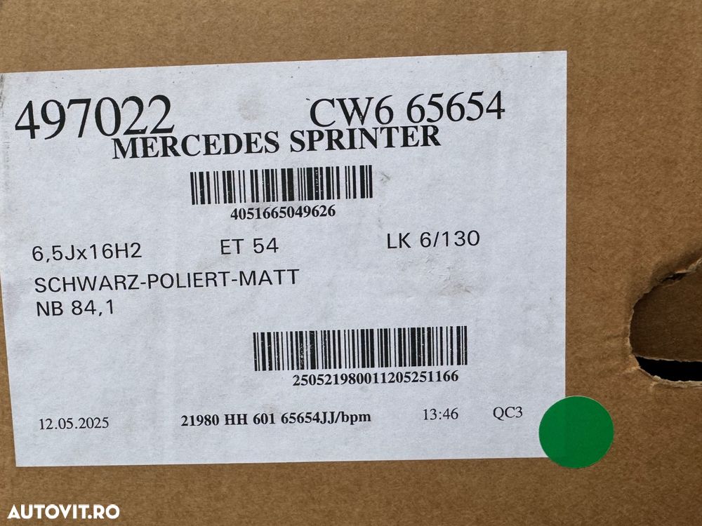 Vând jante aliaj Borbet 6x130 bicolore pe 16” pentru Mercedes Sprinter - 3