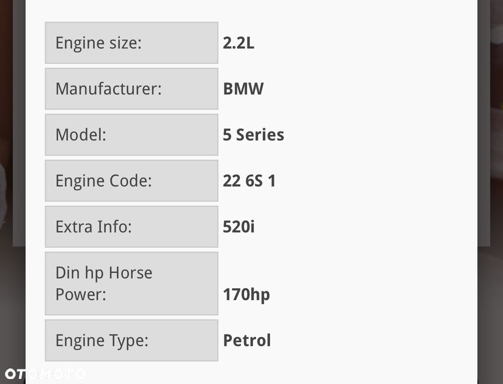 Silnik komplt BMW 2.2  520i 100% ok e60 e61 226s1 m54b22s1 170 koni - 13