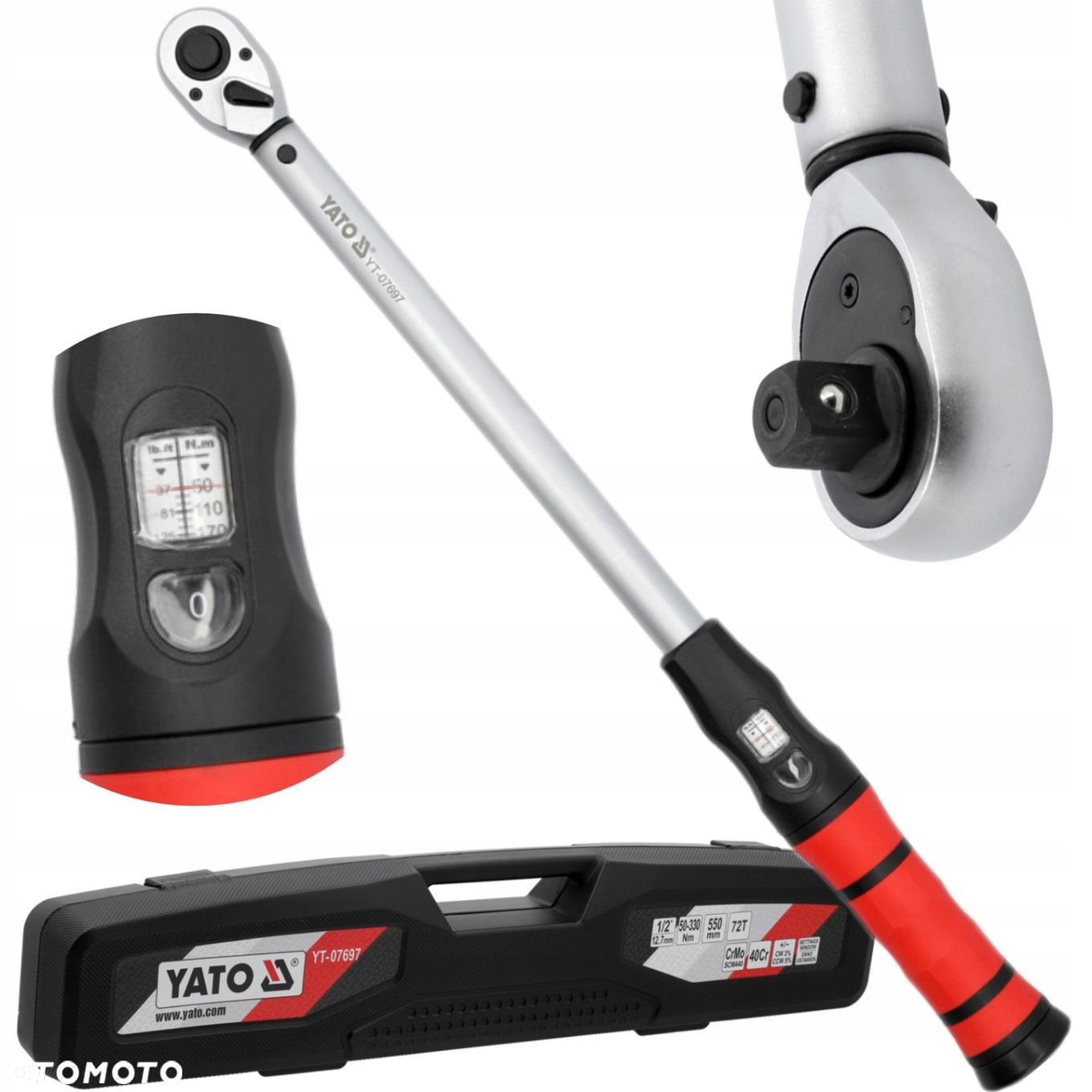 YATO KLUCZ DYNAMOMETRYCZNY 1/2" Z OKNEM NASTAWCZYM ZAKRES 50-330NM YT-07697 - 9