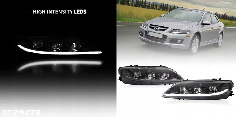 Reflektory Lampy kpl Vland Full Led Neon Tuning Mazda 6 I gg gy 2002-2007 - 4