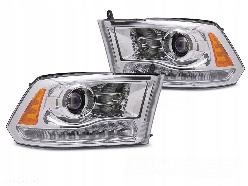 Reflektor Lampa Diody Soczewka Chrom Europa Dodge Ram IV 4 08-24 Classic - 1
