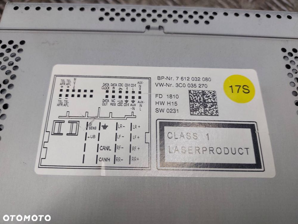 RADIO ODTWARZACZ + RAMKA VOLKSWAGEN GOLF VI 3C0035270 - 2