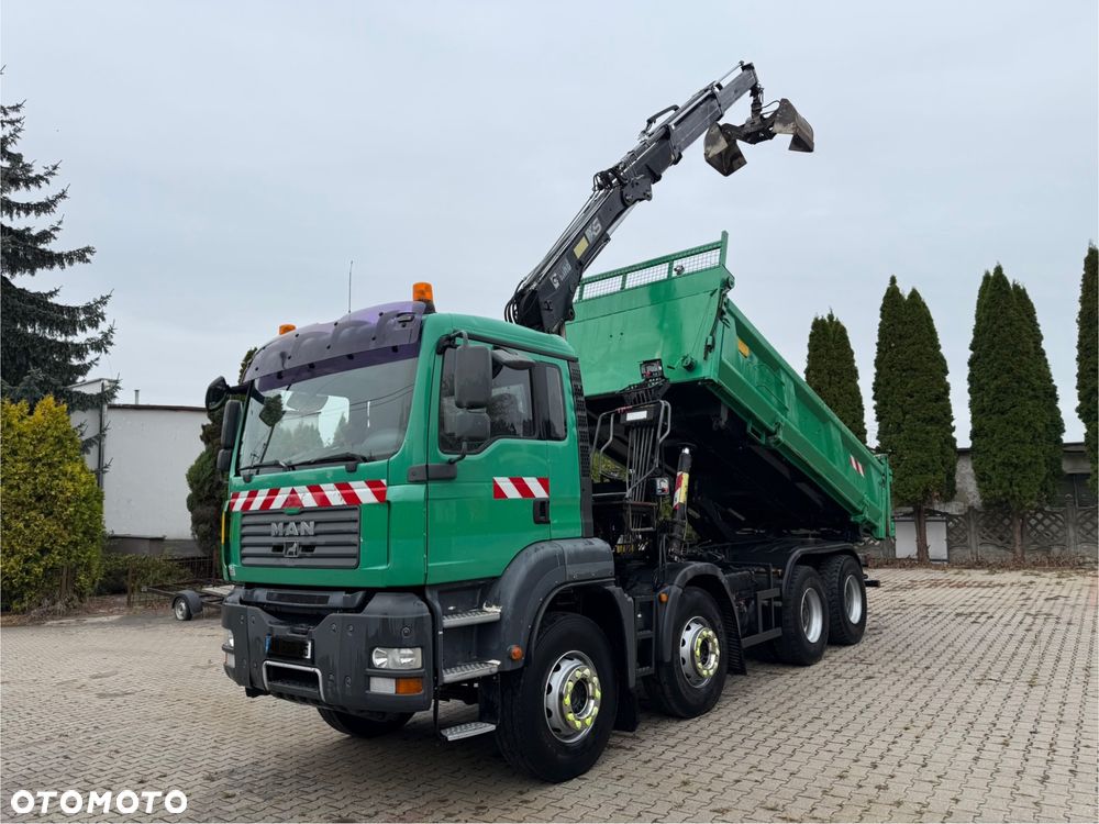 MAN TGA 35.400* 8x4* Dwustronny Wywrot+Bordmatic* Hiab 166 B-2 Duo* Rotator+ Łyżka* Zadbany* Z Francji - 1