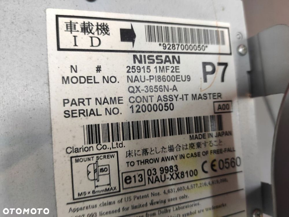 INFINITI FX35 3.0D QX70 CZYTNIK RADIO NAWIGACJA 259151MF2E ORYGINAŁ - 9