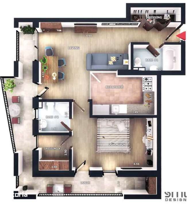 Apartament 2 camere | 53mp | zona Vivo, Floresti — fotografia 1