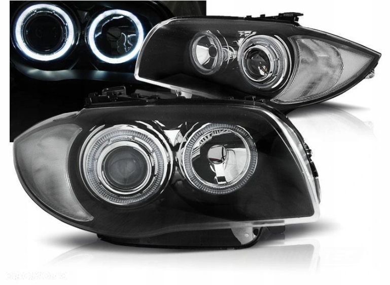 LAMPY Reflektory BMW E87 E81 2004-2011 BIAŁE RINGI LED DEPO - 1