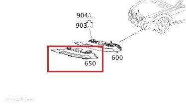 MERCEDES S-KLASA W221 Ramka chrom swiatla jazdy dziennej lewa OE - 2